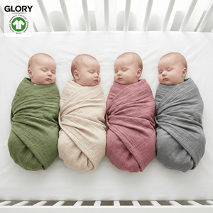 Manta Envolvente de Muselina para Bebé, de Bambú y Algodón Orgánico, Suave y Sedosa, de Color Liso, 120*120cm, Personalizada de Fábrica - Product Image 1