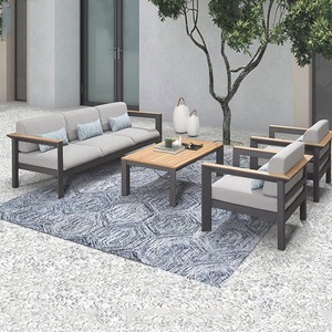 Canapé d'extérieur en alliage d'aluminium en forme de L, imperméable, mobilier commercial contemporain - Product Image 2