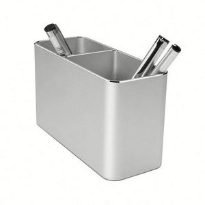 Portalápices de Aluminio con Doble Abertura, Caja de Almacenamiento Rectangular para Escritorio, Organizador de Papelería de Textura Simple para Sala de Estudio, Regalo para el Hogar - Product Image 4