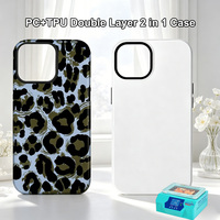 FONLYU 5 pièces 2 en 1 Coques de téléphone vierges imprimées en 3D PC+TPU avec revêtement de sublimation par transfert thermique DIY pour 15 14 13 12 11 Pro Max