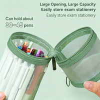 Trousse à crayons transparente en nylon avec fermeture éclair, personnalisable, pour écoliers, vente en gros d'usine