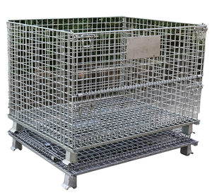 Heavy Duty Steel High capacity warehouse Mesh box wire cage metal bin storage container
