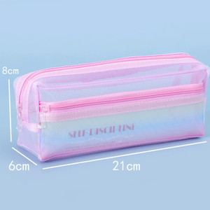 Estuche <span class=keywords><strong>de</strong></span> Lápices <span class=keywords><strong>de</strong></span> Doble Capa con Diseño <span class=keywords><strong>de</strong></span> Malla Degradada Ikeyword, Estuche <span class=keywords><strong>de</strong></span> Lápices Transparente y Elegante para Estudiantes y Cosméticos - Product Image 3