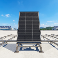 Panneau solaire monocristallin rigide 200W 210W 220W 48V Type N 18BB, panneau solaire transparent bifacial en verre simple, noir