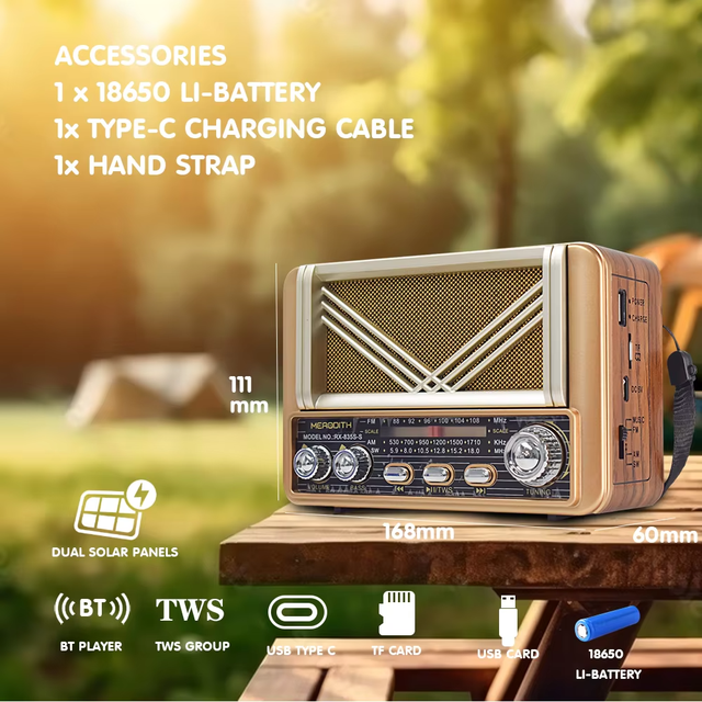 Am Fm Sw Radio With Mp3 Player Multiband World Radio Portable Wooden Style Classic Vintage Radio Retro Solar Bluetooth Speaker