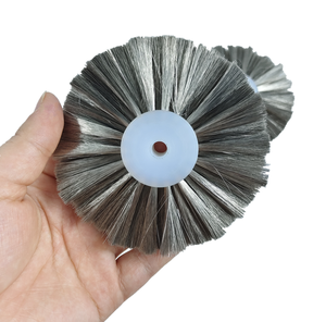 Cepillo <span class=keywords><strong>de</strong></span> rueda <span class=keywords><strong>de</strong></span> pulido abrasivo <span class=keywords><strong>de</strong></span> <span class=keywords><strong>alambre</strong></span> <span class=keywords><strong>de</strong></span> acero inoxidable personalizado TDF para metal <span class=keywords><strong>de</strong></span> 1/6 pulgadas y para pulir joyas - Product Image 1