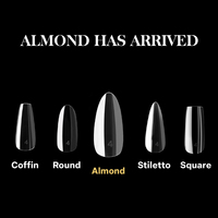14 Tailles – Capsules d'ongles en gel souple sans HEMA, couvrance totale, forme amande, transparentes, à presser, avec logo personnalisé pour salons professionnels