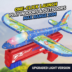 Lanceur d'avion en plastique bleu avec motifs pour enfants de 5 à 7 ans, ensemble de jeu classique unisexe - Product Image 2