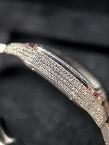 Venta al por mayor de alta gama de lujo de los hombres Moissanite reloj de oro rosa caja cuadrada impermeable logotipo personalizado 40mm Rectangular - Product Image 6