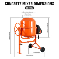 Bétonnière électrique portative compacte Jiqian, haute efficacité, moteur 1000W, 2m³/h, garantie 1 an pour la construction