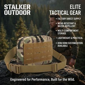 Tactical Waist Pack 600D Oxford Cloth Waterproof Outdoor Sports Running Multifunctional Crossbody Bag Black CP - Product Image 5