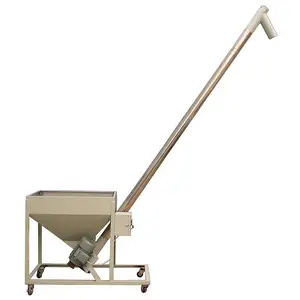 Feed pellet machine stainless steel screw auger feeder conveyor with hopper flexible spice grain powder auger conveyor