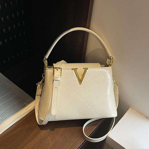 Sac à main de luxe tressé en PU pour femme 2026, pochette à fermeture éclair, style américain, lettres gaufrées, doublure en cuir véritable, modèle unique - Product Image 3
