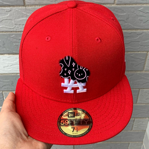 <span class=keywords><strong>Gorra</strong></span> <span class=keywords><strong>de</strong></span> Béisbol LA <span class=keywords><strong>Dodgers</strong></span> con Logotipo 3D Bordado, Estructurada, Totalmente Roja, para Fanáticos del Deporte - Product Image 1