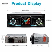 Reproductor MP3 para Auto, 1 Din, Pantalla Táctil, Bluetooth, USB, Lector de Tarjetas TF, Entrada AUX, Asistente de Voz, Memoria de Apagado