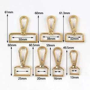 Porte-clés en alliage de zinc fait main en gros, plaqué or nickel, porte-clés à anneau séparé tendance, fermeture automatique, porte-clés personnalisés avec logo pour sac - Product Image 3