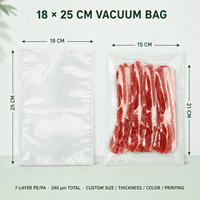 Sacs de transformation de viande commerciaux pour ventre de porc frais 18x25cm, sacs sous vide alimentaires robustes pour chaîne du froid, épaisseur personnalisée, vente en gros