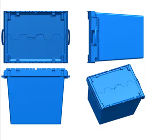 批发可回收重型运输环保塑料箱盖 PP 可嵌套可堆叠物流储物箱 - Product Image 2