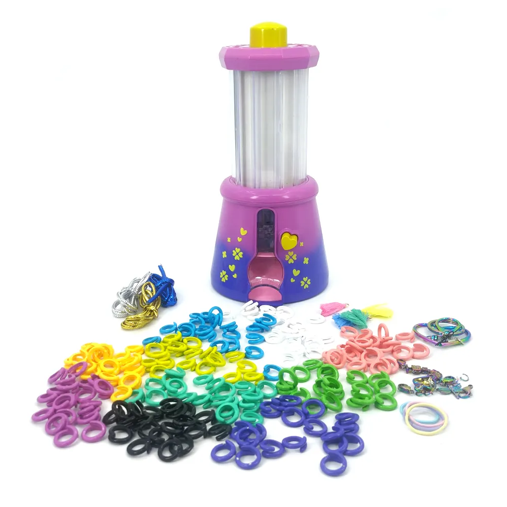 थोक गहने बनाने के लिए खिलौने मशीन कस्टम बच्चों के गहने सेट लड़कियों सौंदर्य DIY प्लास्टिक रत्न आभूषण