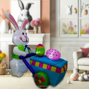 Inflable de Conejo de Pascua de 4 Pies con Carrito, Resistente al Agua, con Luces LED Integradas, Decoración para Interiores y Exteriores - Product Image 4