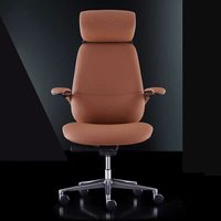 Chaise de bureau de direction en cuir véritable de luxe, chaise de président moderne en aluminium, fonction inclinable pour le bureau d'étude et d'ordinateur