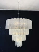 Lustre moderne de luxe en fer et verre de Murano, style américain rétro vintage, luminaire suspendu décoratif