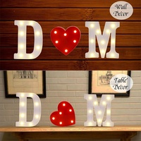Lettres lumineuses LED, 26 lettres de l'alphabet, lettres lumineuses de style marquee, numéros, alimentées par piles, lettres lumineuses LED pour mariage