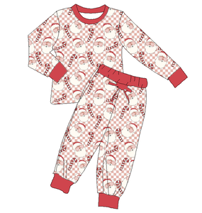 Kunden spezifische Bambus faser Baby Jumps uit Weiche bequeme Kinder pyjamas Zwei-Wege-Reiß verschluss Verschluss Weihnachten gedruckt lässig - Product Image 2