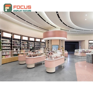 Présentoir à perruques haut de gamme en bois et verre, étagère multi-niveaux pour magasin - Product Image 2