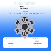 Carte de circuit imprimé RGB à motif fleur de prunier en aluminium haute puissance à 6 broches, diamètre 20 mm, épaisseur 1,5 mm, 1 oz de cuivre