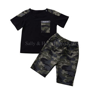 Nouvelle Mode Été <span class=keywords><strong>Camouflage</strong></span> Vêtements bébé Enfants Garçons T-<span class=keywords><strong>shirt</strong></span> 2 pièces Ensemble de Vêtements de Sport pour Enfants tenue - Product Image 1
