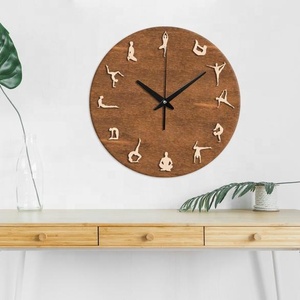 Yoga En Bois Horloge Murale - Product Image 1