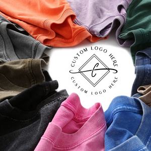 T-Shirt Oversize <span class=keywords><strong>Vintage</strong></span> in Puro Cotone 250G Lavato, Tinta Unita, Manica Corta da Uomo, Taglie Grandi, Vendita all'Ingrosso - Product Image 2