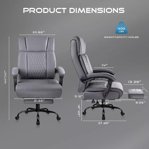 CA New Pu Leder Executive Büros tühle Home <span class=keywords><strong>Office</strong></span> <span class=keywords><strong>Massage</strong></span> Executive Stuhl mit Heizung und Fuß stütze 400lbs groß und groß - Product Image 3