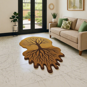 Alfombra de Piso Tufted a Mano con Forma Personalizada, Diseño Irregular y Ondulado, para Decoración de Boutiques, Venta al Por Mayor - Product Image 1