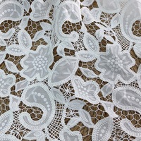 Tissu floral pour vêtements féminins, dentelle soluble dans l'eau 100% coton, tissu pour robe hawaïenne, tissu en coton, dentelle brodée