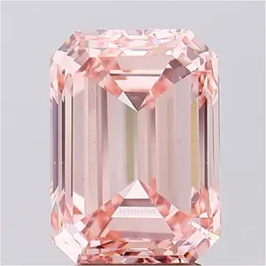 IGI VVS2 Emerald Cut Pink Diamond Laboratory Collier de réglage de diamant de couleur de culture artificielle Bague de fiançailles artificielle