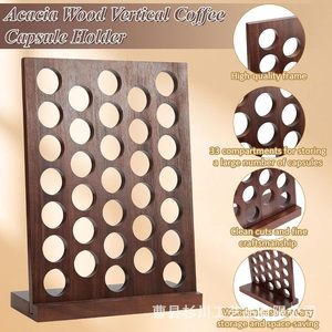 Wood <b>Coffee</b> <b>Pod</b> <b>Storage</b> Rack With Compartmentalized Base For Desktop Use - Product Image 4