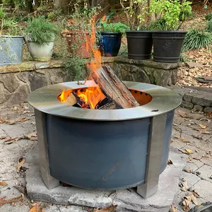 Corten Stahl Kohlen becken Außen kamin Stahl Outdoor Garten Metall Feuerstelle Feuerschale