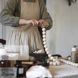 RUIRUICO Extra <b>Large</b> Wood <b>Bead</b> Garland 1.6\" Diameter Nature Beige 41 Inches Farmhouse Decorative <b>Beads</b> Home Decor Decorative - Product Image 5