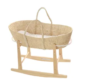 Wholesale Factory Price Woven Maize Corn Husk Portable Baby Moses Basket