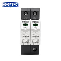 TOMZN DC SPD 2P 500V 600V 800V 1000V 20-40kA Dispositif de protection contre les surtensions pour rail DIN, protection solaire extérieure, protection contre les surtensions PV