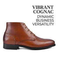 Bottes montantes minimalistes pour hommes, en cuir, à lacets, style Chukka, décontractées et élégantes, pour le bureau, confortables et souples, vente en gros OEM ODM