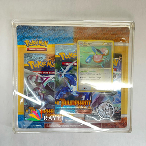RAY YI Custodia Blister Portatile in Acrilico Ultra Trasparente Ecologico Riciclabile per <span class=keywords><strong>3</strong></span> Carte Pokémon Serie EX con Coperchio Magnetico - Product Image 5