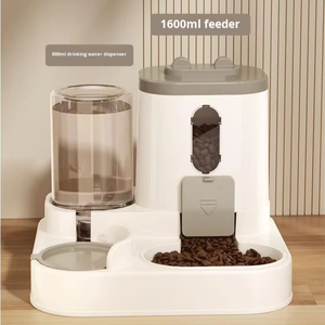 Ciotole in Plastica <span class=keywords><strong>per</strong></span> Cani e <span class=keywords><strong>Gatti</strong></span>, <span class=keywords><strong>Ciotola</strong></span> Doppia con Dispenser Automatico Integrato <span class=keywords><strong>per</strong></span> Cibo e <span class=keywords><strong>Acqua</strong></span>, Accessori <span class=keywords><strong>per</strong></span> Animali Domestici - Product Image 4