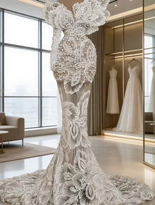 white christmas dresses Kente Cloth Royal Wedding Dress DP39