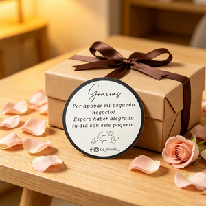 <span class=keywords><strong>Tarjeta</strong></span> de Agradecimiento Redonda Blanca y Negra con Logotipo Escrito a Mano e Impresión Personalizada en Español para Marcas de Ropa Gracias - Product Image 4