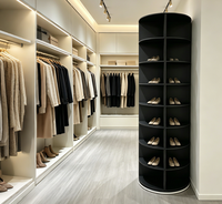 Organisateur de chaussures rotatif en bois massif 360°, étagère à chaussures en bois pivotante d'angle pour la maison et le salon