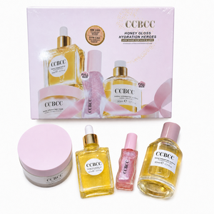 Set de Regalo para el Cuidado del Cabello con Miel, 4 Piezas, Kit de Rutina Capilar Honey Gloss Hydration Heroes, Aceites de Ricino/Argán/Coco, Nutritivo para el Cabello - Product Image 1