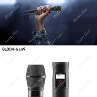Système de microphone sans fil à condensateur professionnel QLXD4 KSM9 UHF pour karaoké et conférences, avec suppression du bruit, en métal